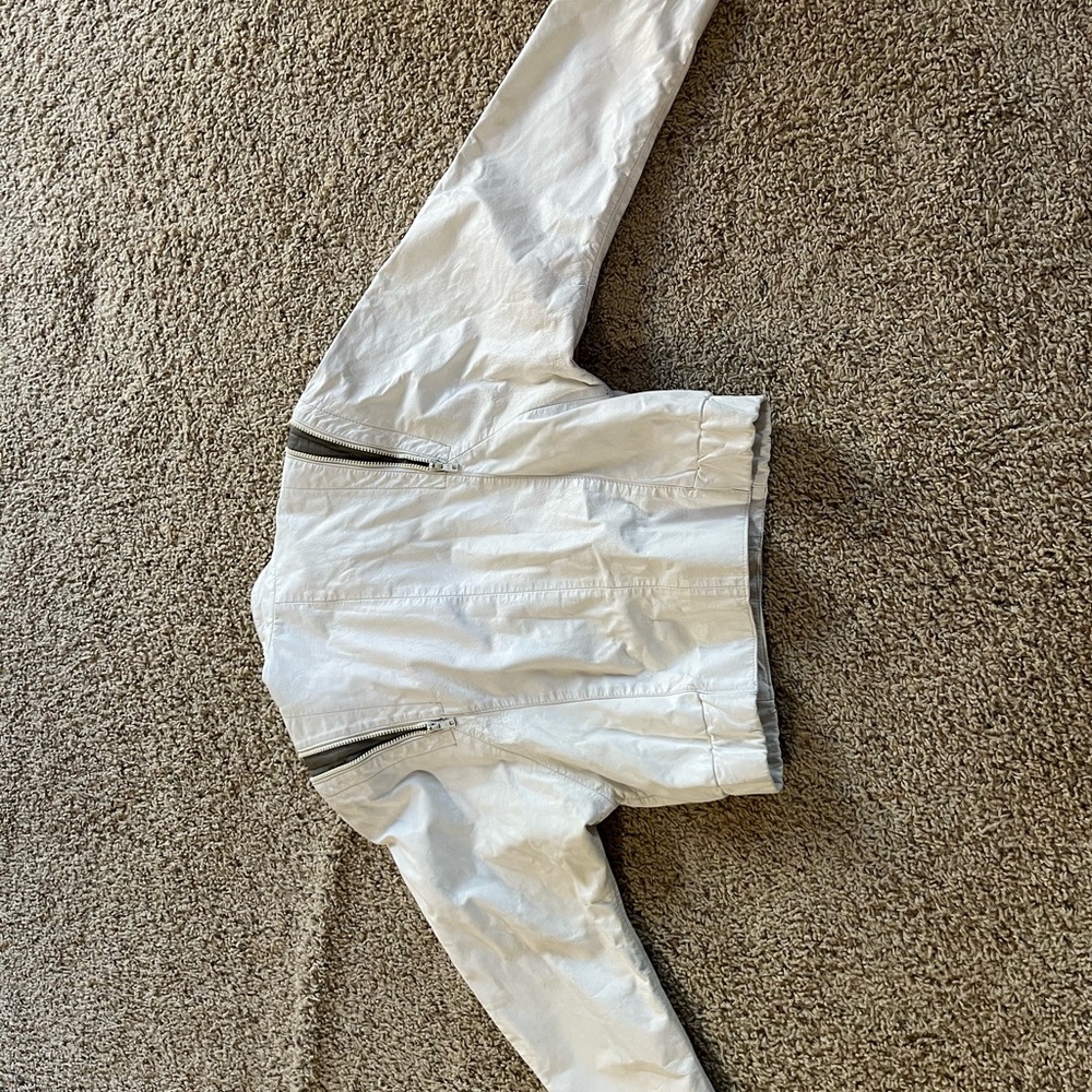 Vintage 80s Comint Argentinian White and Gray Genuine Leather Jacket - Picture 15 of 16
